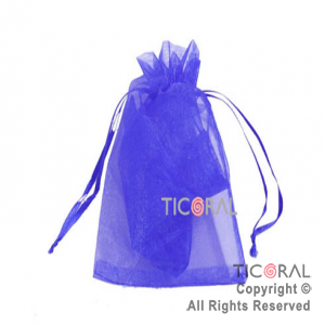 BOLSA AZUL ORGANZA 20X13 CM HS2626-19 x 1